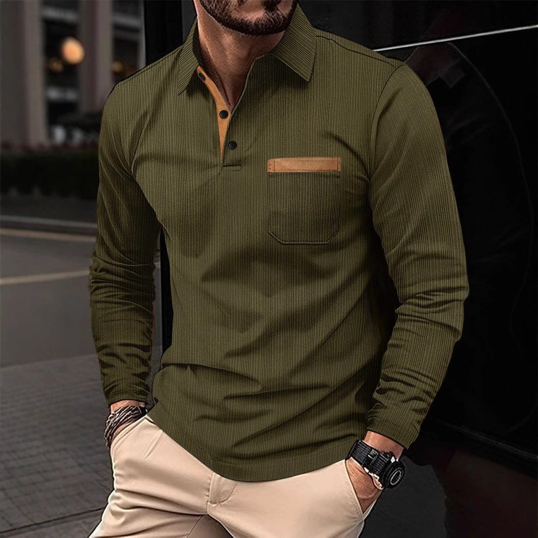 Men's long-sleeve shirt with structured accents and modern collar Lisslune