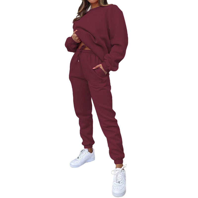 Women’s comfortable tracksuit with modern puff sleeves and elastic waistband Lisslune
