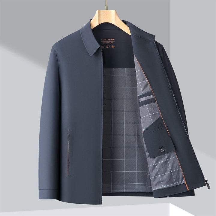 Men's Stylish Transitional Jacket with Urban Cut and Practical Zippered Pockets Lisslune