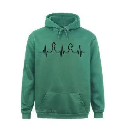 Women's Hoodie with Creative Chess Motif Lisslune
