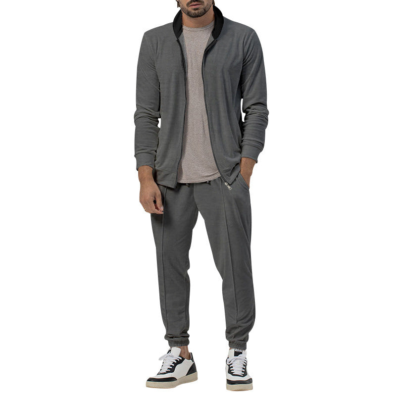 Men's sporty leisure set with full zip and elastic cuffs Lisslune