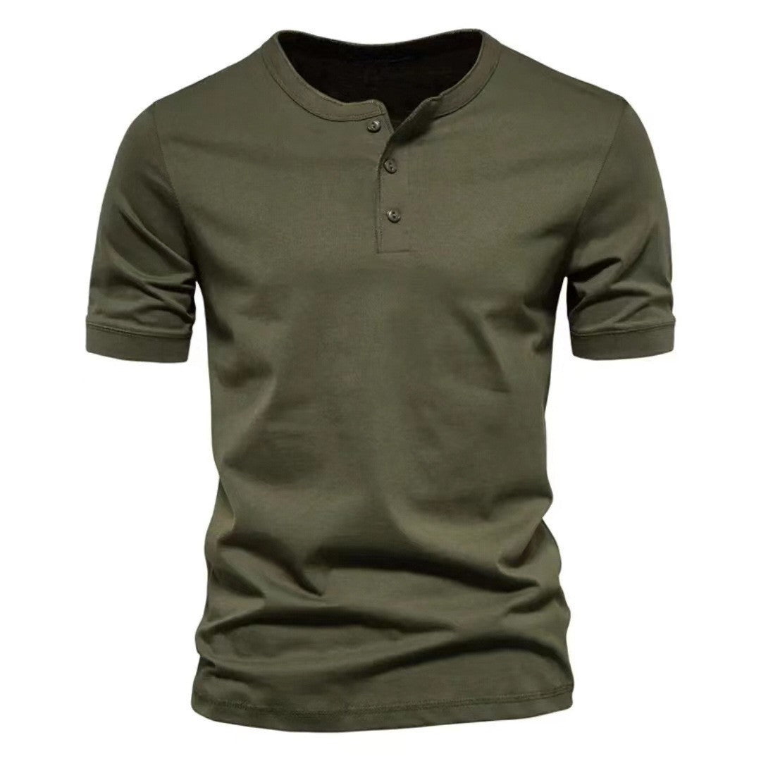 Men's Henley T-Shirt with stylish button closure and soft cotton material Lisslune
