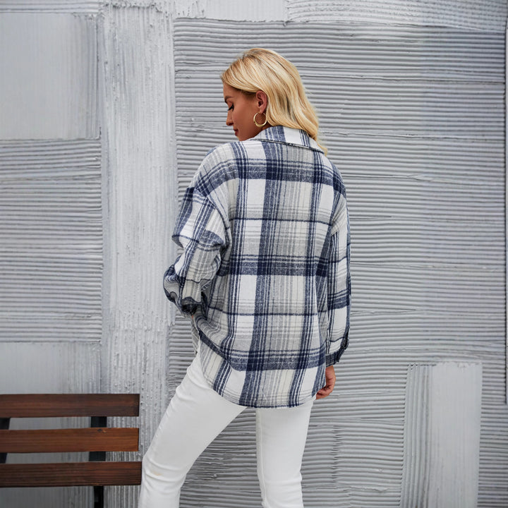Women's checked overshirt made of high-quality flannel with practical pockets Lisslune