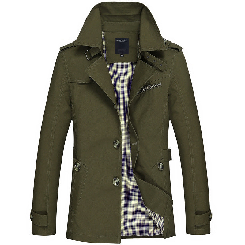 Men's stylish trench coat jacket with practical cut Lisslune