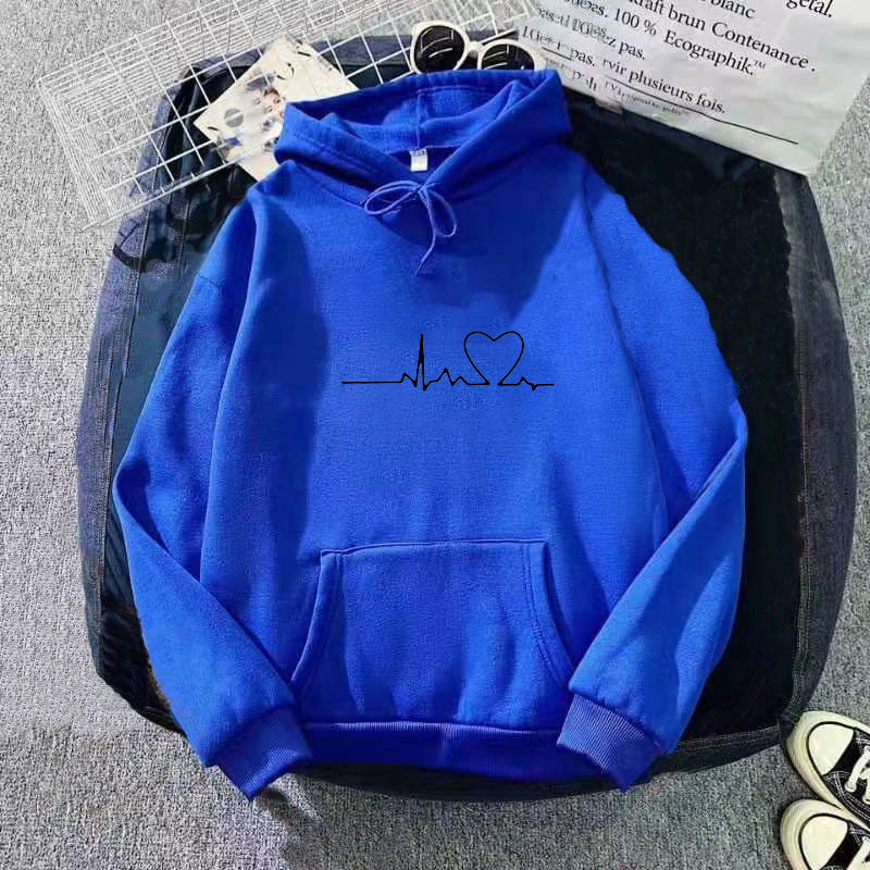 Women's hoodie with heart beat motif Lisslune