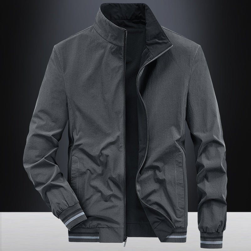 Men's Elegant Leisure Jacket with Modern Stand-Up Collar Lisslune