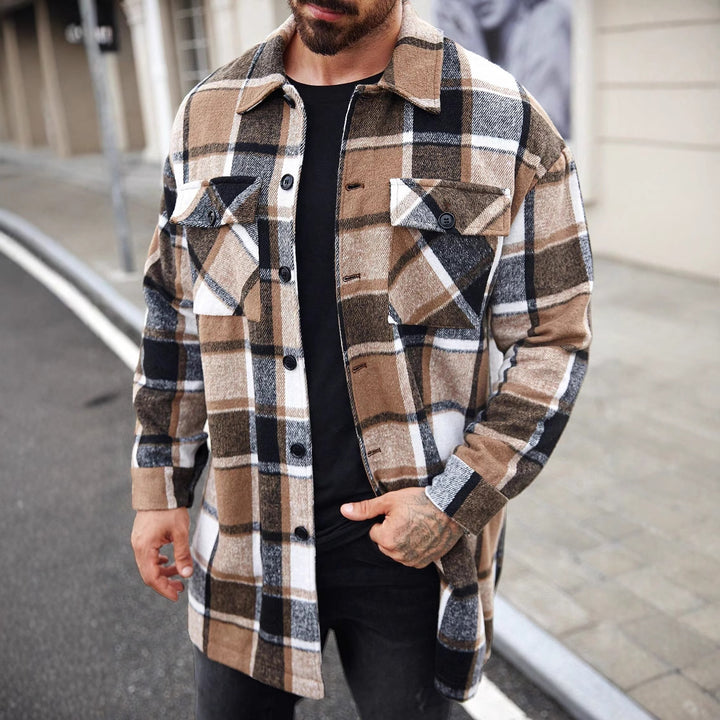 Men's Checked Flannel Jacket Lisslune