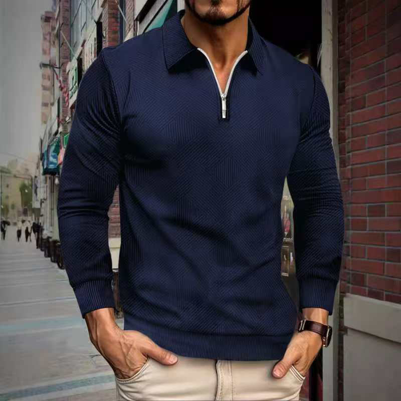 Men's fleece pullover with high collar and innovative structure design Lisslune