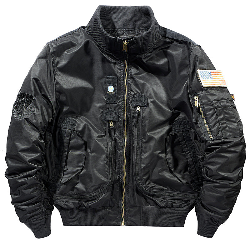 Men's Bomber Jacket with Functional Pockets and Durable Material Lisslune