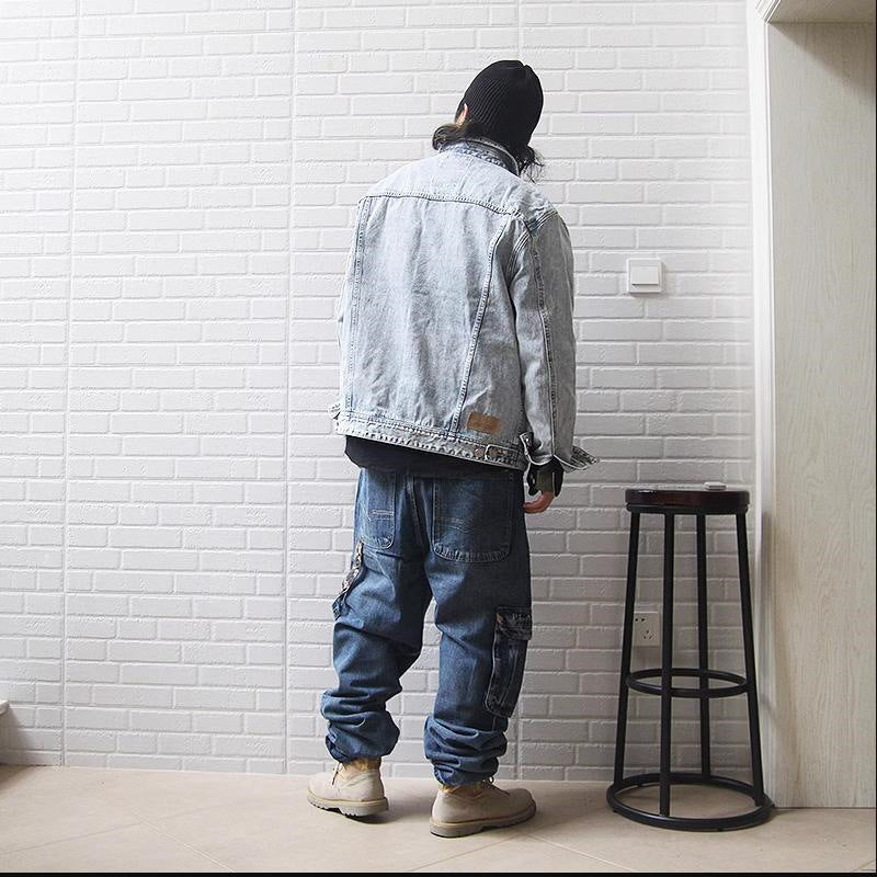 Men's Casual Baggy Jeans with Cargo Pockets Lisslune