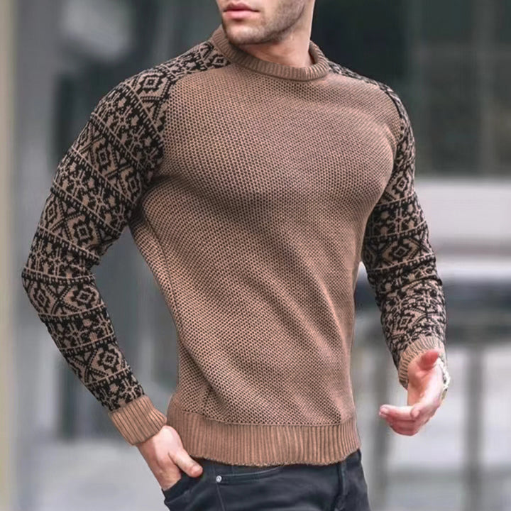 Men's knitted sweater with graphic pattern Lisslune