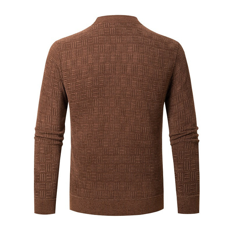 Men's stylish knitted sweater with unique textured design Lisslune