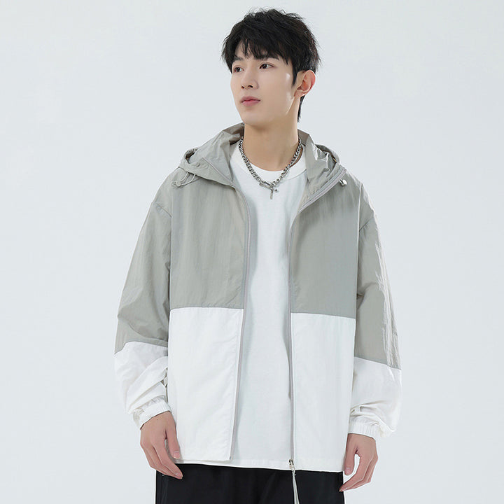 Men's sporty windbreaker with adjustable hood system and reflective details Lisslune