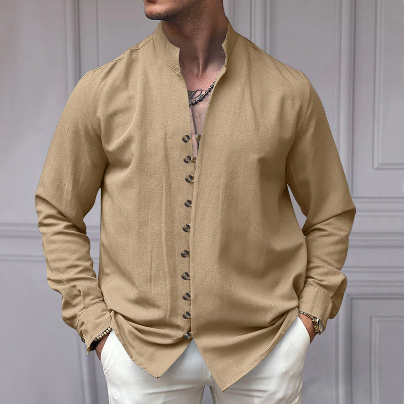 Men's long-sleeve shirt with modern button details and timeless design Lisslune
