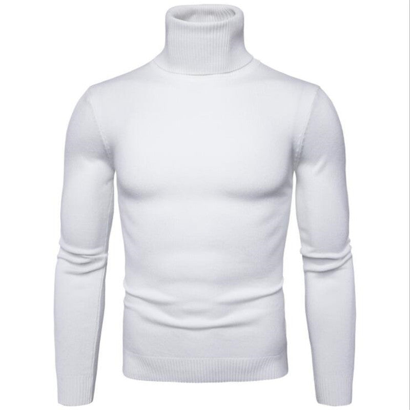 Men's knitted sweater with high collar and slim fit Lisslune