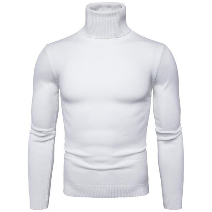 Men's knitted sweater with high collar and slim fit Lisslune