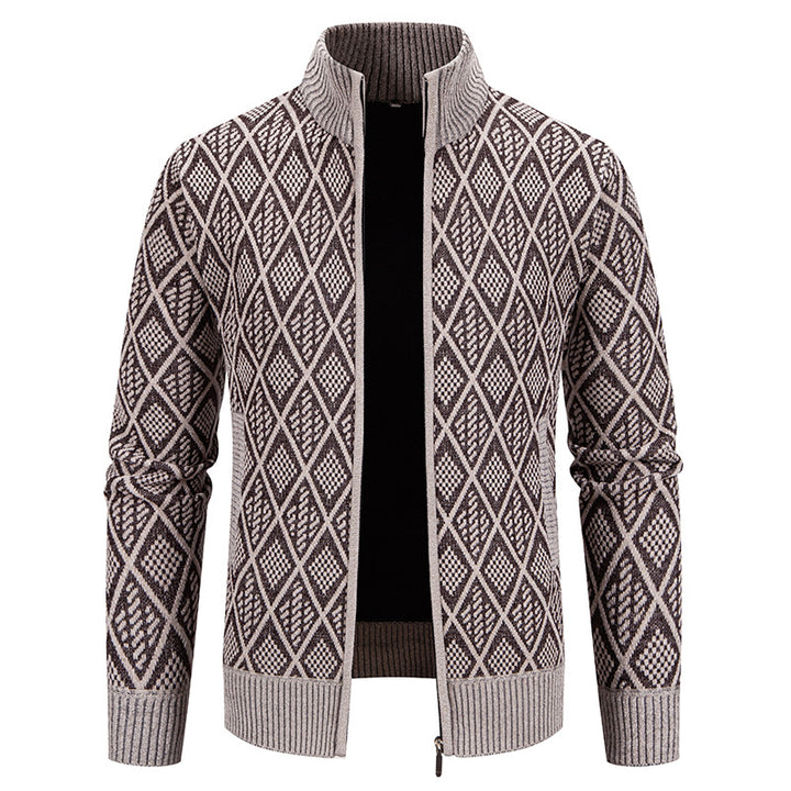 Men's cardigan with textured design and high collar Lisslune
