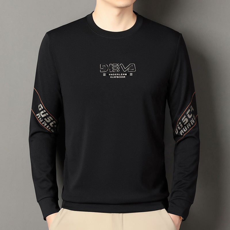 Men's round neck sweater with sporty lettering Lisslune