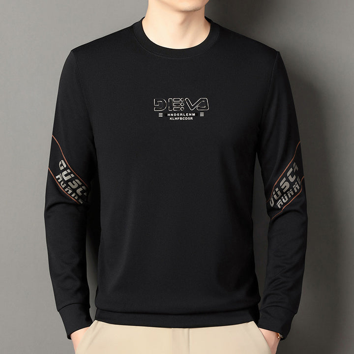 Men's round neck sweater with sporty lettering Lisslune