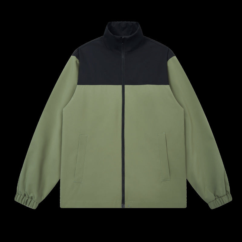 Men's Sporty Transition Jacket with Elastic Hem and High Collar Lisslune