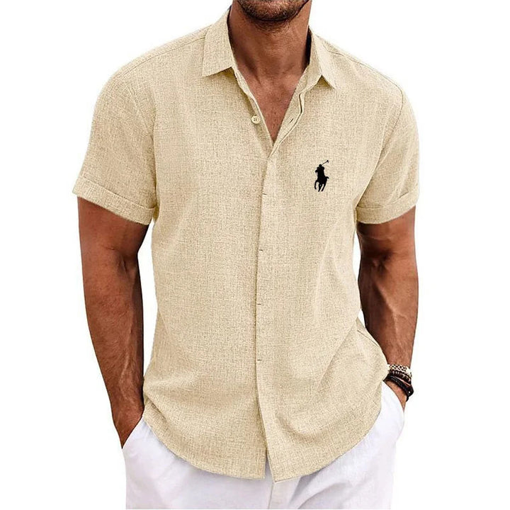 Men's Short-Sleeve Shirt with High-Quality Texture and Modern Cut Lisslune