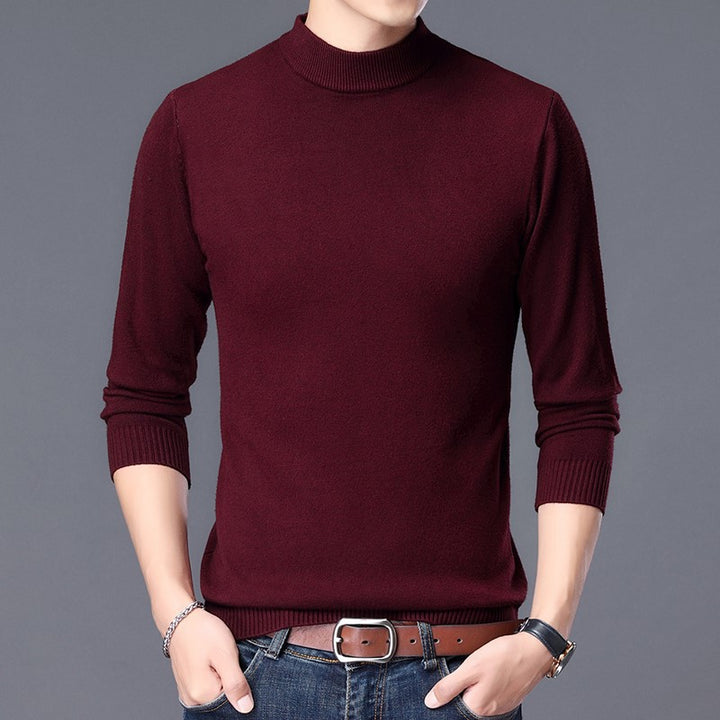 Men's High-Quality Turtleneck Sweater Made of Fine Knit Lisslune