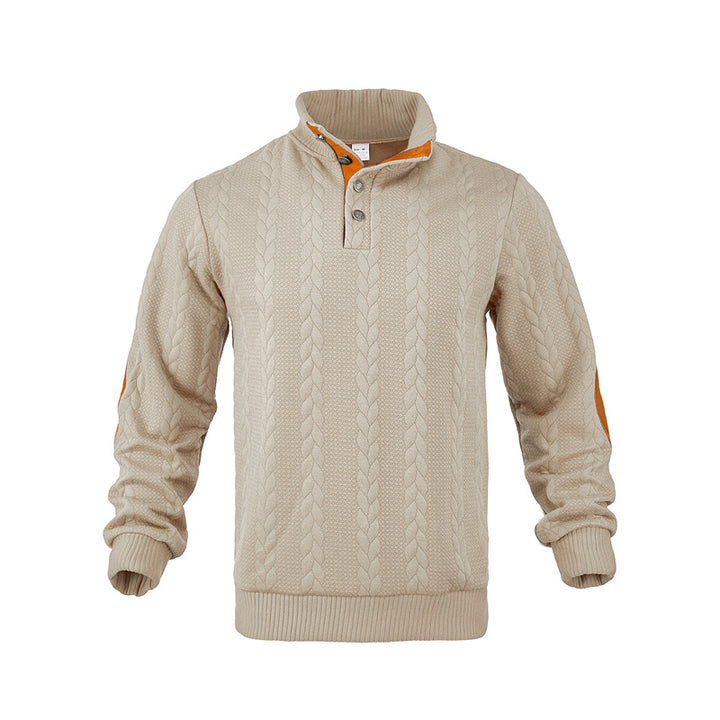Men's structured sweater with fashionable stand-up collar Lisslune