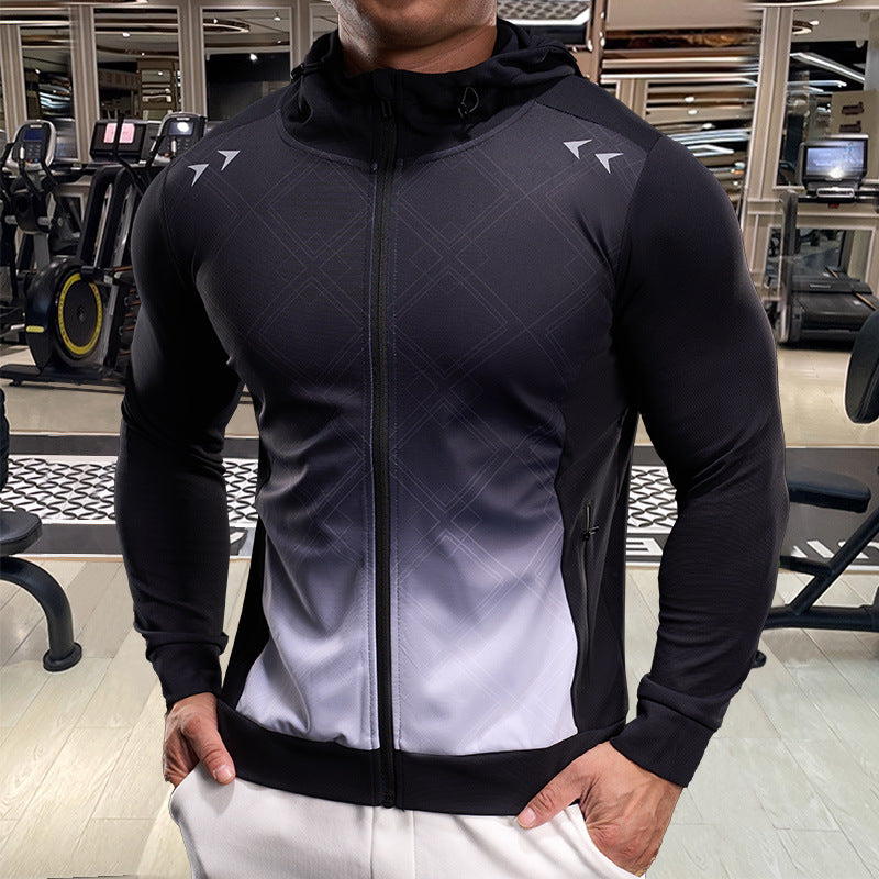 Men's Sporty Training Jacket with Practical Hood Lisslune