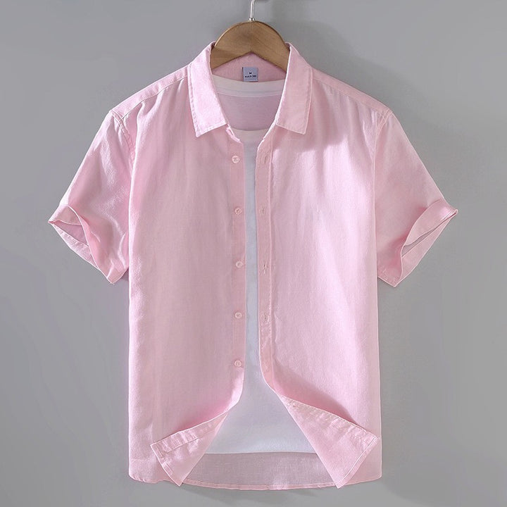 Men's short-sleeve shirt with a modern denim look and casual fit Lisslune
