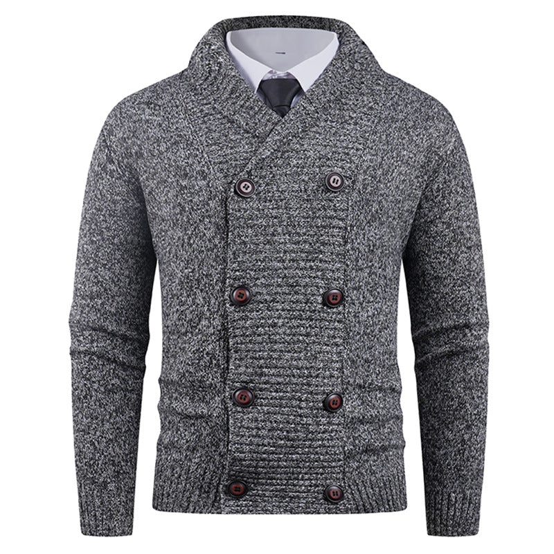 Men's cardigan with modern shawl collar and practical button details Lisslune