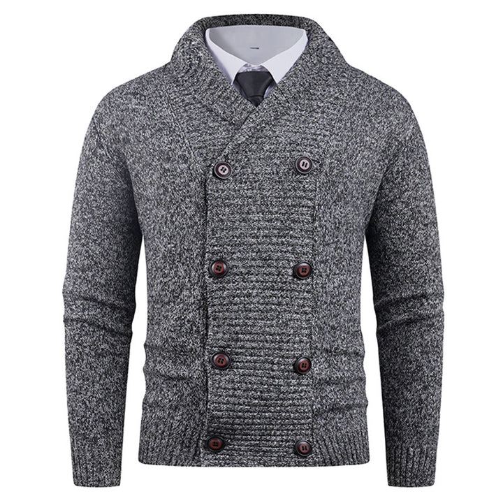 Men's cardigan with modern shawl collar and practical button details Lisslune