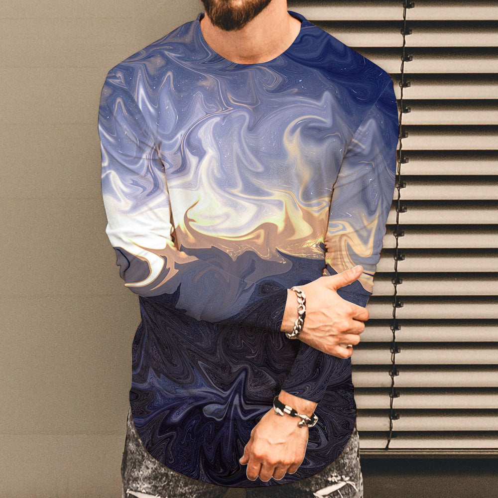 Men's long sleeve shirt with creepy Halloween motif Lisslune