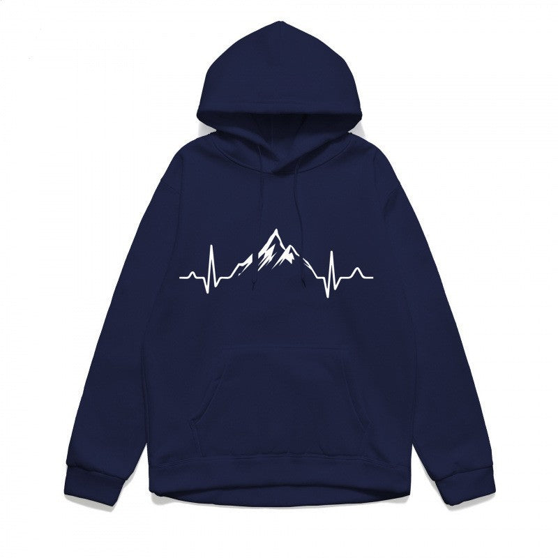 Women's hoodie with stylish mountain motif and high-quality cotton Lisslune