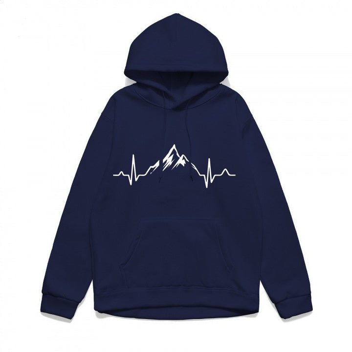 Women's hoodie with stylish mountain motif and high-quality cotton Lisslune