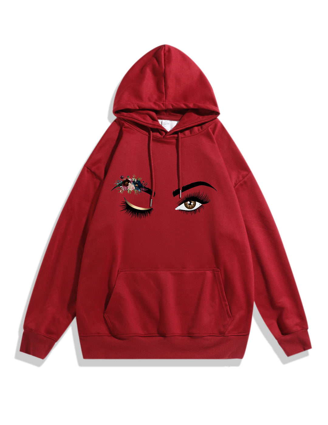 Ladies Hoodie with Creative Eye Motif Lisslune