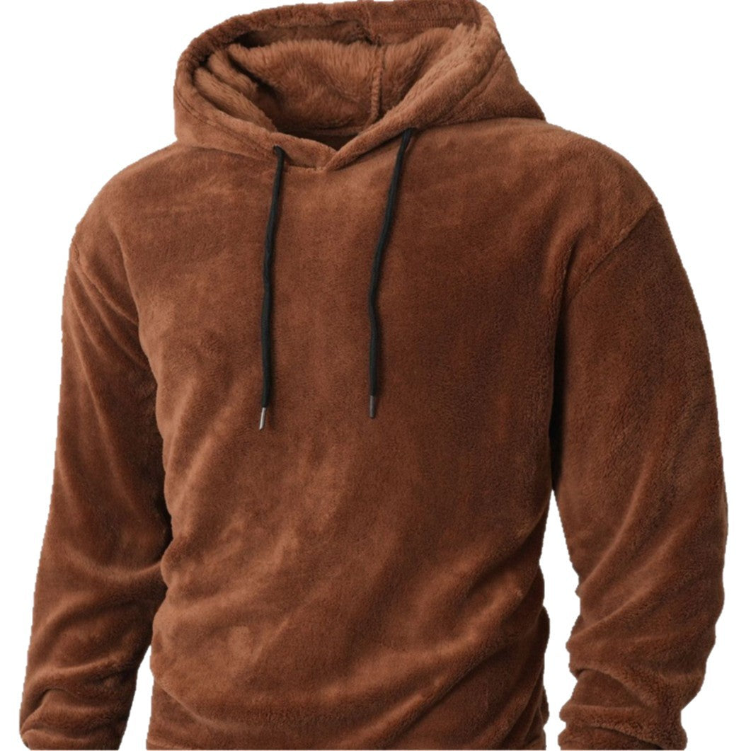 Men's Cozy Fleece Hoodie with Drawstring Lisslune