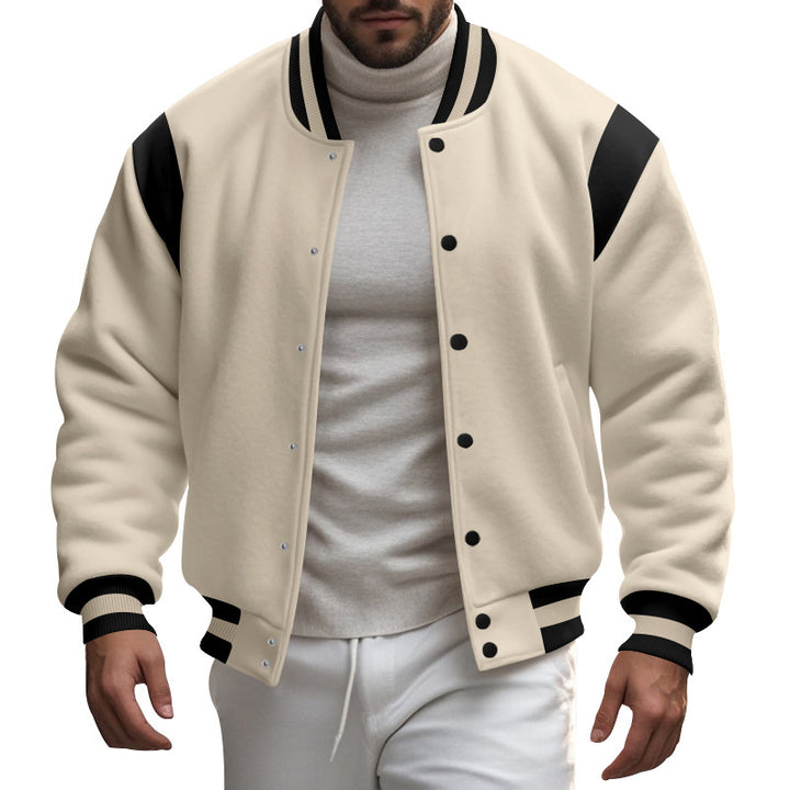 Men's casual college jacket with contrast details Lisslune
