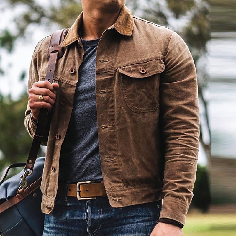 Men's cotton jacket with practical pockets and modern cut Lisslune
