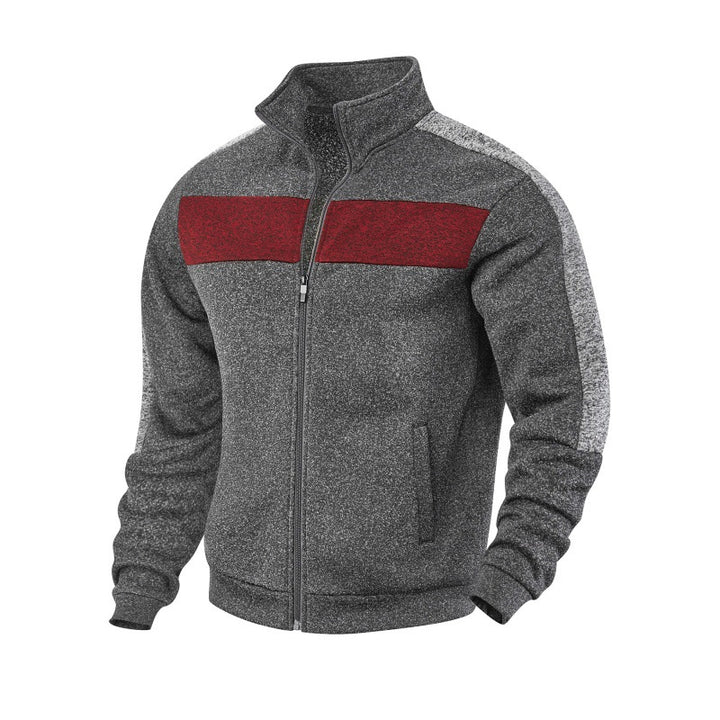 Men's sporty fleece jacket with high collar and reflective accents Lisslune