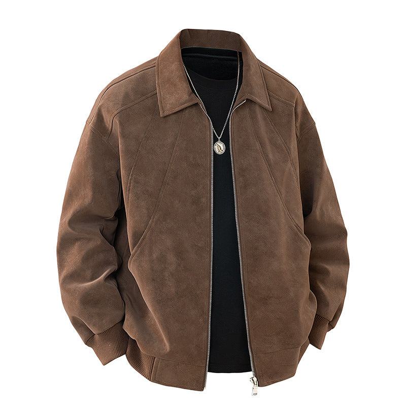 Men's elegant suede jacket with structured cut Lisslune
