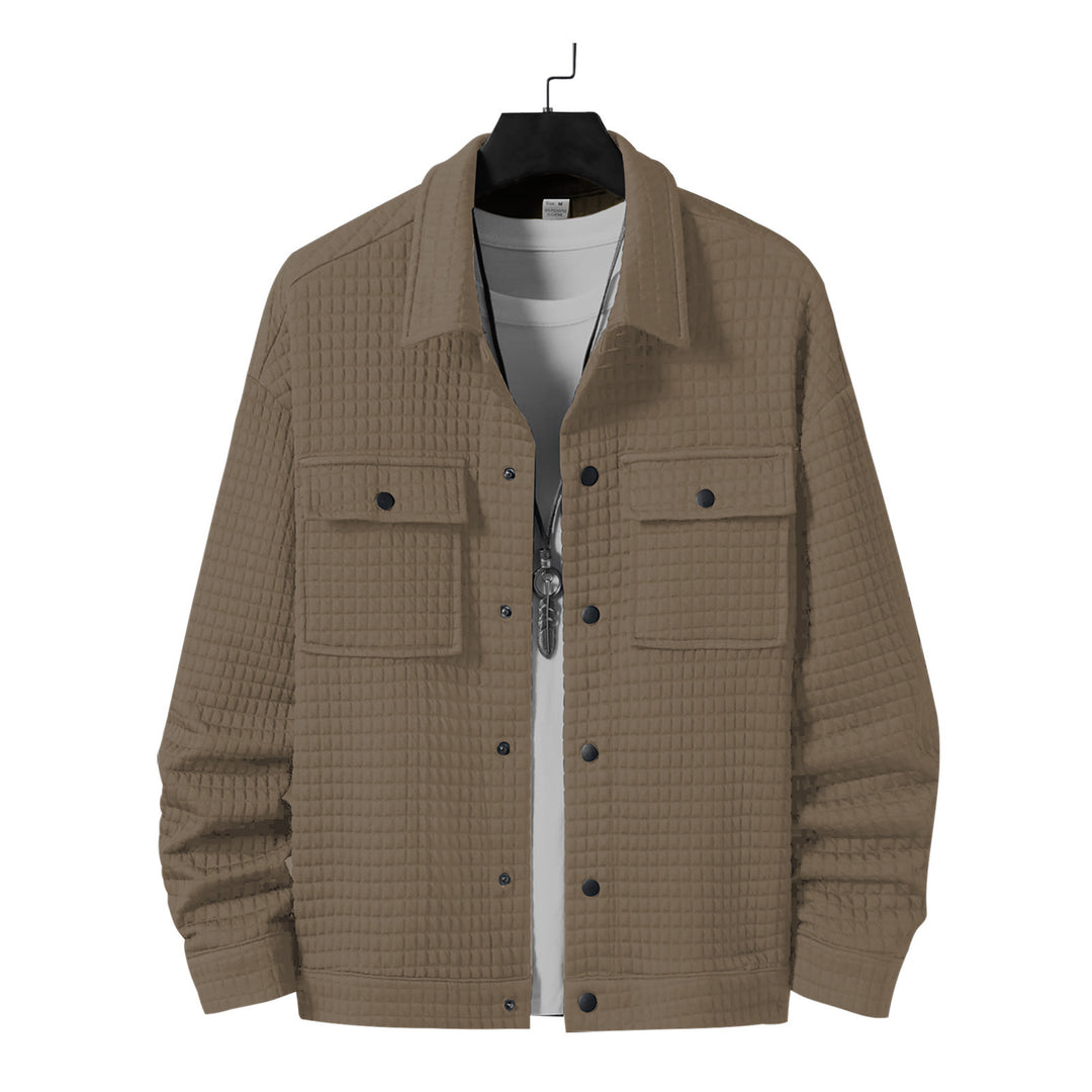 Men's casual shirt jacket with textured fabric and practical pockets Lisslune