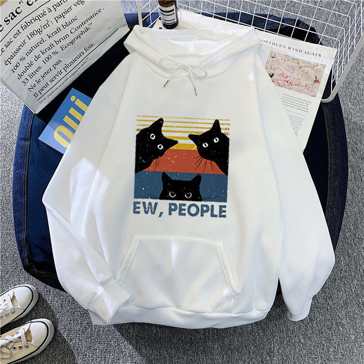 Women’s hoodie with stylish cat motif and inspiring lettering Lisslune