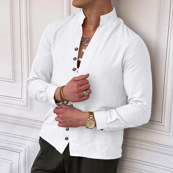 Men's long-sleeve shirt with modern button details and timeless design Lisslune