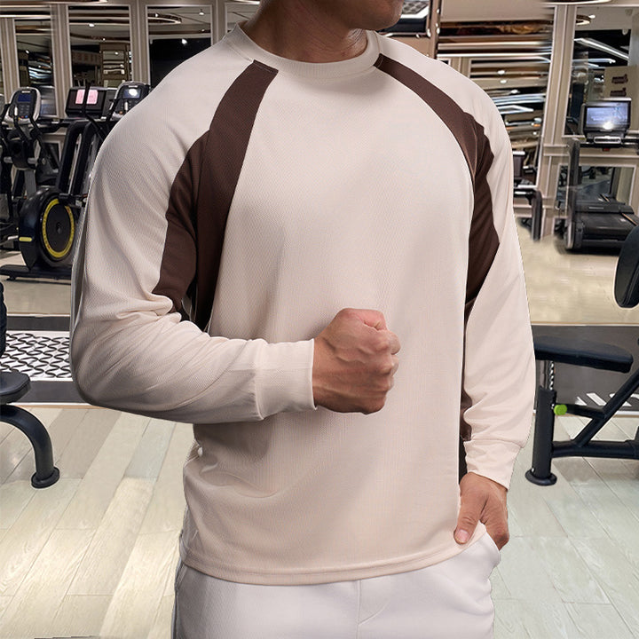 Men's Sporty Long-Sleeve Shirt with Breathable Inserts Lisslune