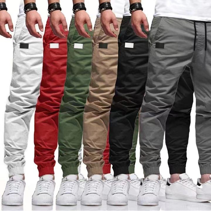 Men's cargo pants with functional pockets and elastic waistband Lisslune