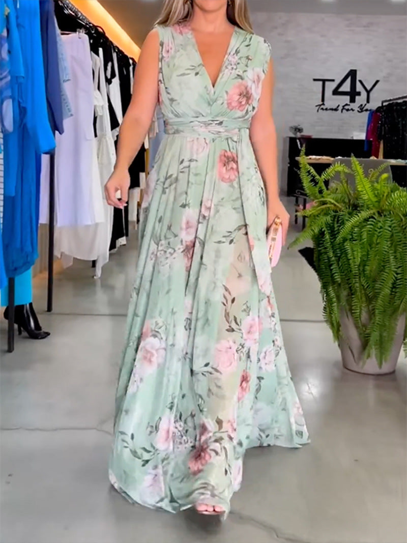 Women’s maxi dress with flowing cut and elegant ruffle details