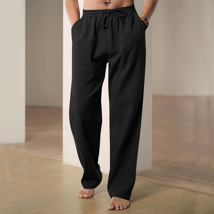 Men's loose leisure pants with elastic waistband and side pockets Lisslune