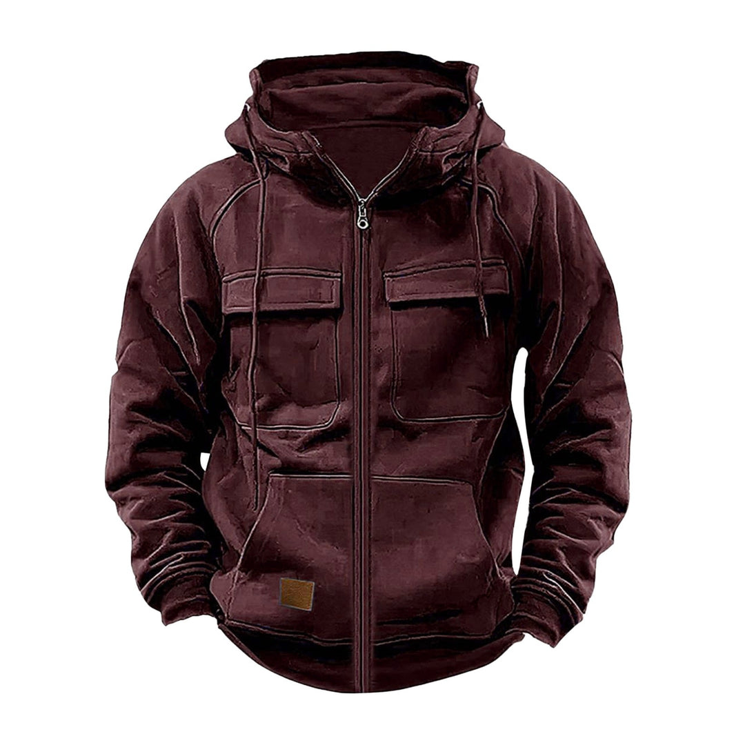 Men's sturdy hooded jacket with practical pockets and stylish zipper Lisslune