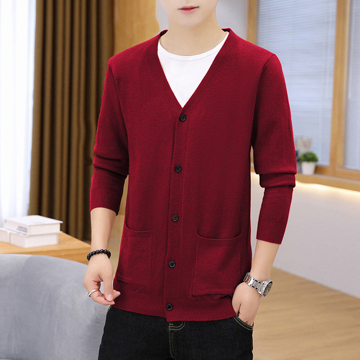 Men's elegant lightweight knitted cardigan with pockets Lisslune