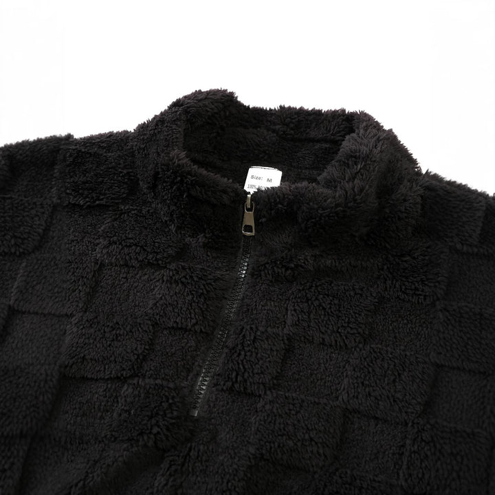 Men's fleece pullover with zipper and textured design Lisslune
